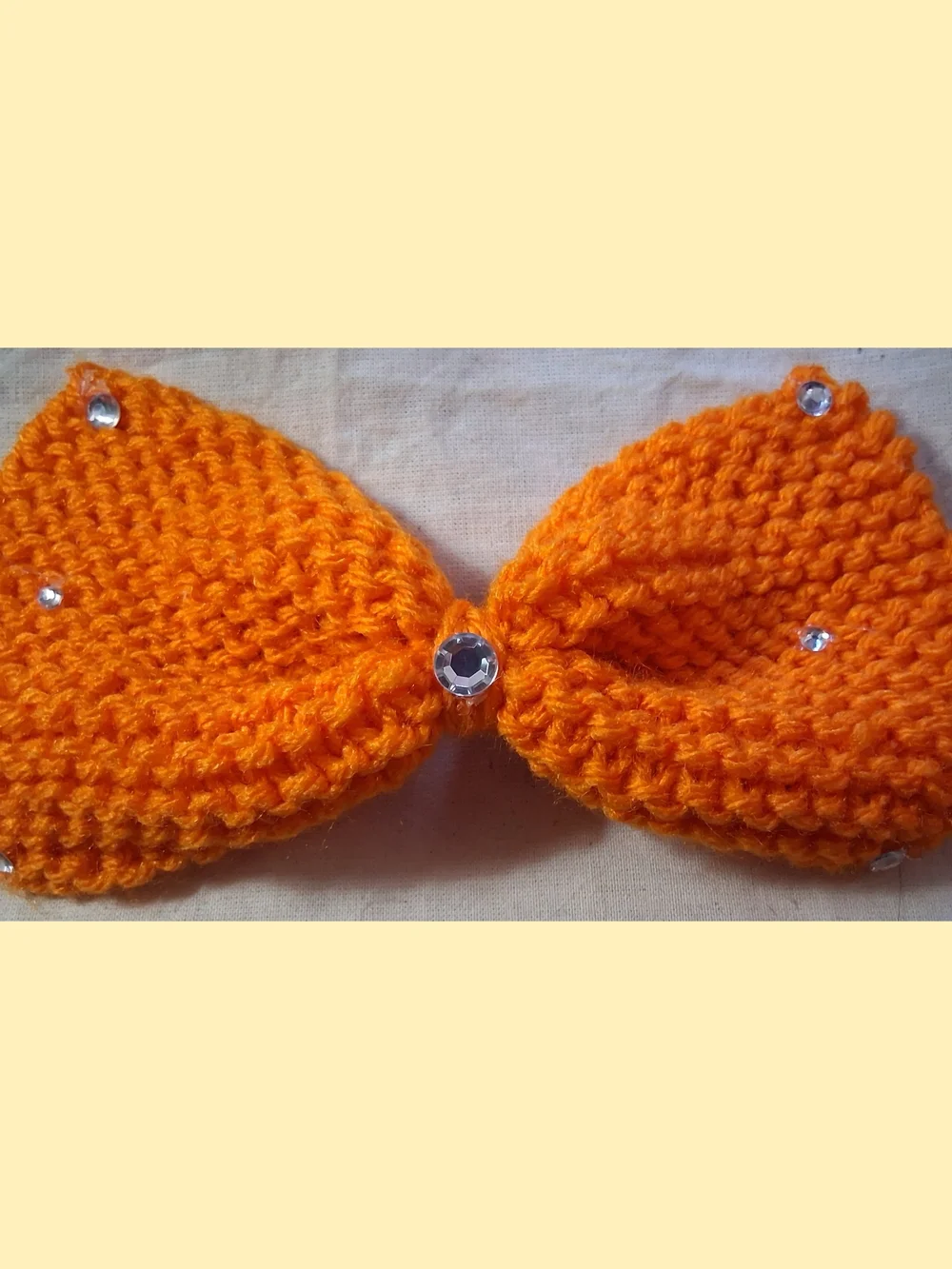 🆕️Handmade Orange Knit Bow Hair Clip